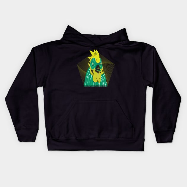 Screaming Rooster Kids Hoodie by Stecra